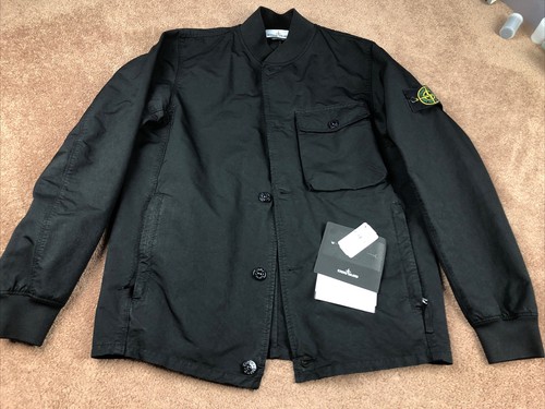 Giacca bomber Stone Island tinta unita nera David TC $735 vendita al dettaglio