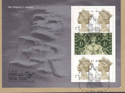 GB 12942 VF-2000 STAMP SHEET USED ON CARD CAT VALUE $13 Cover