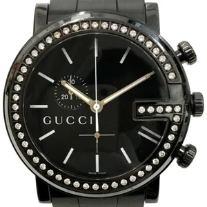 GUCCI 101M G-Round Chronograph Men's Quartz Watch YA101340 Diamond Bezel FS JP - Picture 1 of 11