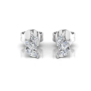 0.80 Ct Lab Grown CVD Marquise Diamond Stud Earrings 18k White Gold Jewelry Gift - Picture 1 of 6