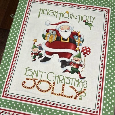 MODA Isn’t Christmas Jolly Mary Engelbright Christmas Panel 24”x44” Vintage 2007 - Image 1 of 4