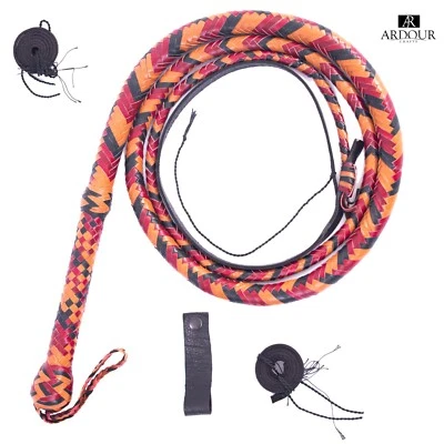 Indiana Jones Bullwhip Canguro Hide Bull Whip 04 a 16 pies, 16 trenzas PERSONALIZADO Foto 1 de 4