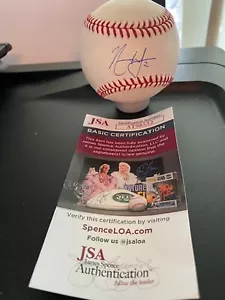 NATHANIEL LOWE TEXAS RANGEERS SIGNIERTER OFFIZIELLER MAJOR LEAGUE BALL JSA COA - Bild 1 von 2