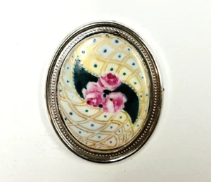 Dollhouse Miniature Accessories Wall Decor Cameo Roses Art 2 1/2" x 2" Vintage - Picture 1 of 4