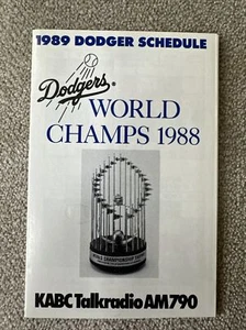 Los Angeles Dodgers 1989 MLB pocket schedule - Team Auto - Near Mint - Picture 1 of 3