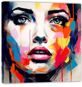 Greta Girl Faces art Pop Modern Bild Top Wandbild Aktuell Kunst Artegio FC43 - Picture 1 of 3