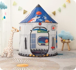 Children Large Space Indoor Pretend Play Rocket Ship Kids Tent Pop up Toy - Picture 1 of 7