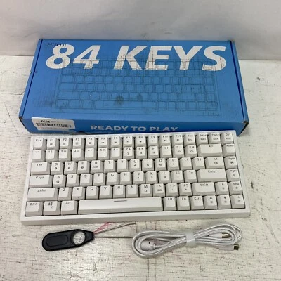 CQ84 Wireless Keyboard, RGB Backlit, Bluetooth Ipad/Tablet/Desktop/IMac, White - Image 1 of 4