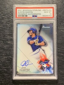 2021 Bowman Sterling AUSTIN MARTIN Prospect Auto PSA 10 BLUE JAYS #BSPA-AM GEM