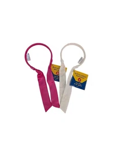 Build A Bear Ropa Diadema Bufanda Rosa Satinado Blanco Ojales Encaje Nuevo con Etiquetas Retirado Y2K - Imagen 1 de 5