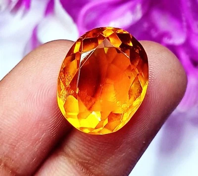12.90 Ct Brazilian Orange Citrine Oval Cut Certified Loose Gemstone For Sale - Image 1 of 4
