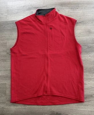 NWT IBEX Full Zip Shak Vest SOLID Red ANT Merino WOOL XL Rare 🔥🔥 - Image 1 of 4