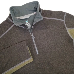 Kuhl Revel 1/4 Zip Fleece Men's MEDIUM Brown & Green Long Sleeve Pullover 3007 - Picture 1 of 8