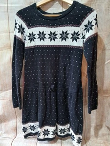 Gymboree selten Rentier Cheer schwarz Schneeflocke Fair Isle Pullover Kleid Gr. 12 - Bild 1 von 4