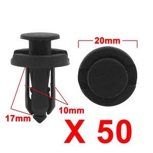 50Pcs Universal Black Plastic Push Rivet Clips Fairing Trim 10mm for Auto Car - Picture 1 of 2