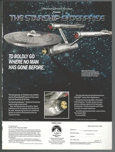 1989 Franklin Mint advertisement for STAR TREK ENTERPRISE model NCC-1701 - Bild 1 von 3