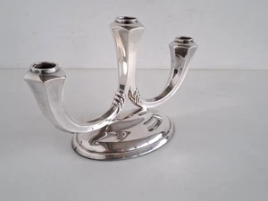 Art Deco Tafelleuchter 3-flammig versilbert um 1930 gute Erhaltung - Bild 1 von 6