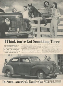 1940 De Soto de Luxe Coupe Limousine I Think You've Got Something There Printanzeige - Bild 1 von 1
