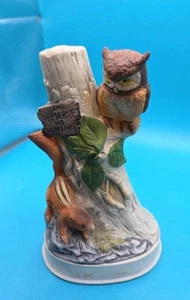 Vintage Frankel Hoffmann Eule und Streifenhörnchen Wildreservat kein Jagdschild - Bild 1 von 5