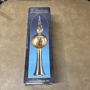 Vtg Fontanini Collectors Club Blown Glass Christmas Tree Topper Nativity Scene - Picture 1 of 6