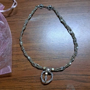 Unique Twisted Seed beads handmade necklace Artisan 925 marked and tested 32" - Picture 1 of 8
