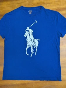 Polo Ralph Lauren T-Shirt Adult Small Big Pony Logo Blue Mens S Short Sleeve Tee - Picture 1 of 11