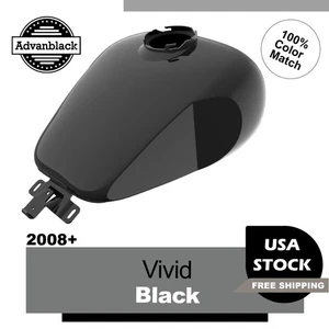 Vivid Black Holeshot Gas Tank with Knee Cutout For Harley Touring 08-23 - Foto 1 di 8