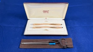 CROSS CLASSIC 14K GOLD FILLED/ROLLED GOLD PEN & 0.9mm MECHANICAL PENCIL #150105 - Picture 1 of 10