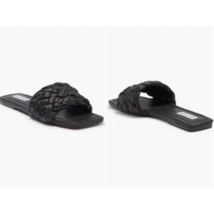Steve Madden Mora schwarze gewebte Pantoletten - Bild 1 von 5