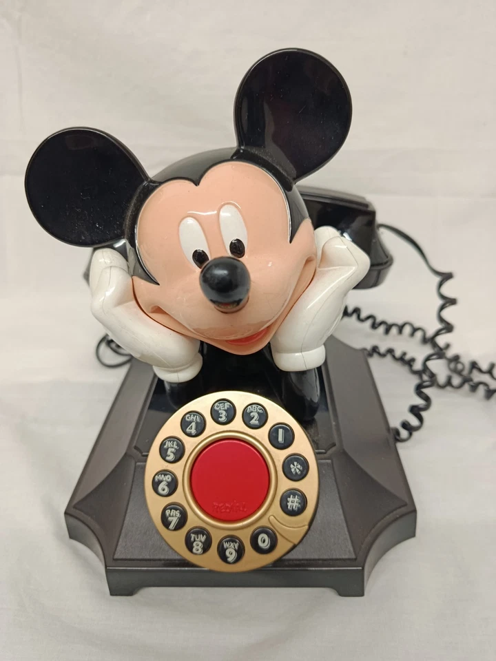 VTG Disney Mickey Mouse Desk Telephone TeleMania Corded Landline Boxed TESTED  - Image 1 of 4