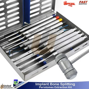 Implant Bone Splitting & Periotomes Extraction Instruments Kit with Cassette - Picture 1 of 12
