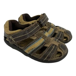 Sandalia Stride Rite Talla 4 Niños Marrón Dillan Tecnología Respuesta Sensorial Fácil de Poner - Imagen 1 de 9