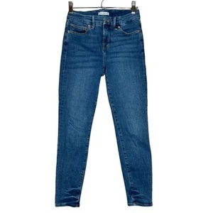 Good American Good Petite Skinny Jeans SIZE 2 / 26 BLUE 489 Stretch Denim - Picture 1 of 12