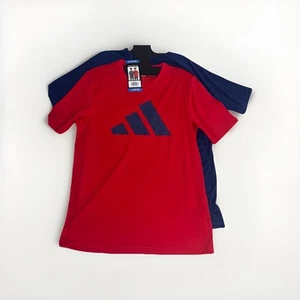 Adidas Boys Youth 2-Piece Shirt Size L (14/16) Red/Navy Blue Active Breathable - Picture 1 of 9