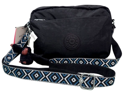 Bolso Bandolera/Bolso de Hombro Kipling Damian Up Negro Multi Correa Nuevo con Etiquetas $99 Foto 1 de 4