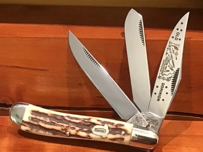 VINTAGE BULLDOG BRAND SOLINGEN GERMANY 3 BLADED TRAPPER KNIFE c1985 BOX - Image 1 of 4