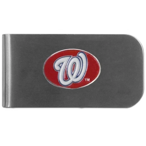 Washington Nationals Brushed Steel Bottle Opener Money Clip [NEW] Cash Wallet Cover