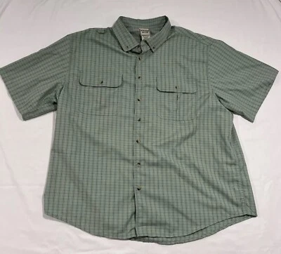 Scandia Woods Sage Green Checkered Button Up Shirt Mens 2XL Short Sleeve - Image 1 of 4