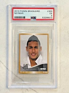2010 Panini Campeonato Brasileiro Neymar Jr Sticker #300 PSA 5 Rookie Rc - Picture 1 of 2