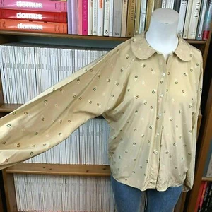 Blusa Top Estampado Floral Seda Vintage Años 70 Años 80 Geoffrey Beene Damas Reino Unido 10 12 - Imagen 1 de 12