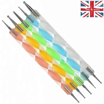 Nail Art Dotting Pen 5pcs Set Crystal Marbleizing Tool Kit Set Manicure Painting - Image 1 of 4