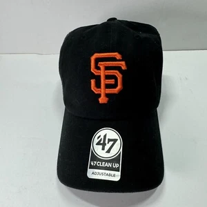 '47 San Francisco Giants Clean Up Black Adjustable Strap Hat Dad Cap - Picture 1 of 9
