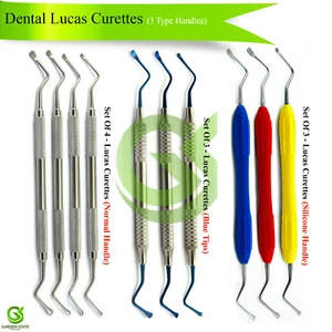 3 Dental Lucas Curette Surgical Bone Cyst Removal Periodontal Tissue Curettage - Bild 1 von 11