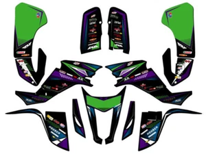 All Years KFX 400 SURGE Black Senge Graphics Kit Compatible with Kawasaki - Picture 1 of 7