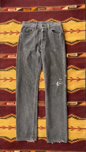 Vintage 90er Levis dunkelgrau 501 Jeans alle Baumwolle Farbspritzer Knopfleiste USA - Bild 1 von 5