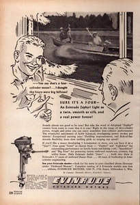 1946 Evinrude Motors Druckanzeige Zephyr 4 Zylinder Außenborder Angeln Milwaukee WI - Bild 1 von 1