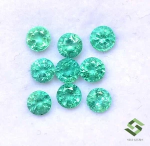 4 mm Natural Emerald Round Cut Lot 09 Pcs 2.31 CTS Calibrated Loose Gemstones - Picture 1 of 7