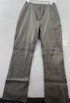 Pantalones de colección Inc International Concepts para mujer 8 cuero de cocodrilo negro pierna ancha Foto 1 de 4