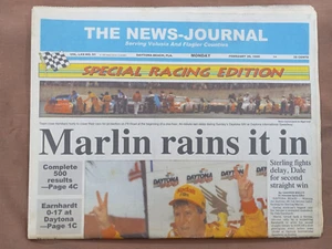 1995 DAYTONA NEWS JOURNAL ZEITUNG 1995 Daytona 500 Sterling Marlin Gewinner - Bild 1 von 2