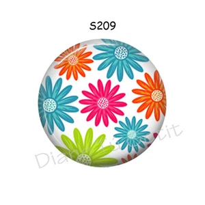 Magneteinsatz Magnete für Anhänger & Lupen, rosa blau Blumen Einsatz - Bild 1 von 3